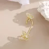 Dos boucles d'oreilles 2022 brillant Zircon papillon oreille Clip sans Piercing pour les femmes mode Wrap oreillettes boucle d'oreille mariée bijoux de mariage