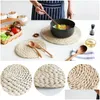 Mats Pads Corn Fur Woven Dining Table Mat Heat Insation Pot Holder Round Coasters Coffee Drink Cup Placemats Mug Drop Delivery Hom Dh0Tv