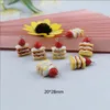 ジンラン樹脂チャームミックスカラーケーキハンバーガークッキーチップチップジュエリーのチャームブレスレットイヤリングネックレス手作りのアクセサリー