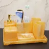 Bath Accessory Set Bathroom Accessories Resin Material Soap Dispenser Toothbrush Holder Gargle Cups Dish 5/6/7 Pieces Wedding Gifts