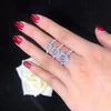 Klusterringar Solid Platinum 950 Ring 0,5ct Round Cut Diamond Engagement Women Jewelry R058