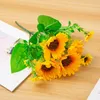 Decorative Flowers 13 Heads Sunflower Flower Bouquet Artificial Daisies Wedding Plant Accessories Room Home Decor Decoration Gift