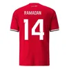 cusotmエジプトサッカージャージ22-23ナショナルチームRed Trezeguet M. Elneny M. Salah Ramadan Kahraba A. Hegazi Footballユニフォーム男性