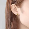 Micro set zircon opal heart s925 silver stud earrings women jewelry fashion romantic lady vintage palace style earrings accessories gift