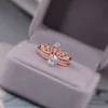 Moda pełna diament dwuczęściowy zestaw zespołu imitacja pierścień diamentowa dziewczyna klasyczna mężczyźni Tytanium stal projektantka dla kobiet luksusowe prezenty Kobieta dziewczyna Jewlery