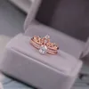 Moda conjunto de dos piezas de diamantes completos Anillos de banda Anillo de diamantes de imitación Chica Hombres clásicos Diseñador de acero de titanio para mujeres Regalos de lujo Mujer Joyería de niña