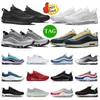 97 heren hardloopschoenen sneakers 97s Triple wit zwart Jesus Halloween Sean Wotherspoon Gradient Fade Sliver Bullet Dames Mode Sport Trainers