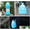 Vattenflaskor 580 ml Sile Fold Mug Outdoors Motion Travel Cup Eco Friendly Portable Tumbler s￤ljer bra med olika f￤rg 19 7QH J1 DH8RI