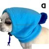 Abbigliamento per cani Cappello caldo per cani Berretto per animali di colore puro con piccola palla per capelli Abbigliamento Cappelli Dstring Regolazione Inverno Casual Stampa leopardata Animali domestici He Dhmmq