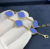 925 zilver Designer Lucky Elegante bedelarmband Cleef Mode Vintage 5 motieven Armbanden Klaverblad Ketting Luxe Design Bruiloft Sieraden Van 4/vier bloemgeschenken