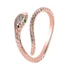 Band Rings Snake Band Ring For Women Adjustable Zircon Animal Serpent Rings Punk Jewelry Drop Delivery Dh1Yv