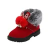 Bottes unisexe enfant en bas âge fille enfants chaussures d'hiver pour garçons fond souple étudiant fourrure neige enfants cuir peluche 221122