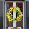 Decorative Flowers Lavender Wreath Wreaths Door Hanging Home Decor 40cm Plastic Yellow Simulation Garland