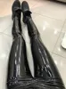 Kobiety legginsy athvotar pu skórzane czarne spodnie ołówkowe wysokie talia seksowne chude cienkie spodnie 221122