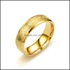 Anillos de banda Forever Love Letter Band Ring Sier Gold Acero inoxidable Corazón Pareja Anillos para mujeres Hombres Joyería de moda Regalo Gota Entregar Dhppa