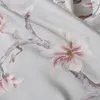 Perde Amerikan Ülke Oturma Odası Pembe Şeftali Çiçek Nakış İmitasyon İpek Drapes Pencere Tedavi Yatak Odası Özel