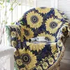 Dekens Bloemen Sofa Zonnebloempatroon Travelworp voor Bed Living Room Tapijt Tapijt Knit Cover Deke 221122