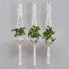 Cotton Rope Woven Hanging Basket 41inch Pendants Cotton Pot Net 3pcs Per Set Indoor Outside Decorative Plant Pots A12