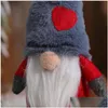 Décorations de Noël Ornements de Noël Chapeaux de coeur mignons Barbu blanc sans visage Vieil homme Gnome Poupées Elf Peluche Poupée Cadeaux de Noël pour K Dhvun