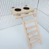 Inne dla zwierząt domowych platforma drewniana z drabiną zabawkę ptaków ze stali nierdzewnej karmienia ptak miska ptak parrotoys parakeet givebird conure Budgie 221122
