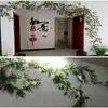 Flores decorativas Simulação Rattan Strip Wisteria montada na parede Via de flores artificial para casamento Diy Craft Home Party Kids Room