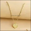Pendant Necklaces Gold English Initial Necklace Letter Heart Pendant Necklaces Chains For Women Fashion Jewlry Gift Drop Delivery Je Dh98Y