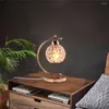 Bordslampor EU Plug LED Crystal Lamp Home Romantic E27 Bedside Night Light For Bedroom Living Matsal Sm￥ lyx