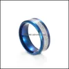 Band Ringe Eis Seide Folie Gold Silber Blau Schwarz Farbe Edelstahl Ring Band Finger Für Männer Frauen Hip Hop Schmuck Mode Drop Deliv Dhalg