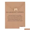 Pendentif Colliers Angel Wings Collier Avec Carte-Cadeau Guardian Pendentif Colliers Bijoux De Mode Cadeaux Drop Delivery Pendentifs Dhmhy