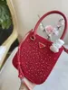 Prad Bolsos HH Moda de lujo Todos los diamantes Hobo Bolsos Italia marca mujer Bolso de hombro diseñadores celo Mini Miuccia Tote Bolsos de boda Axila WOUE