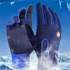 Guantes de invierno para hombres táctiles táctiles impermeables guantes fríos de esquí al viento