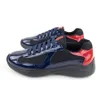 Baskets Pop Hommes Mode Casual Chaussures America's Cup Baskets Designer en cuir verni noir bas hauts Baskets en tissu de nylon à lacets Sports de plein air avec boîte