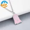 2023 Designer New Jewelry glue dropping pink primary color enamel small Necklace Fashion male and female couple clavicle chain jewelry