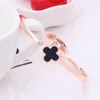 Bangle 2022 Fashion Bracelet Four-leaf Clover Rose Gold Titanium Steel Female Personality Stainless