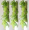 Flores decorativas grinaldas 5 pacotes Fake Wisteria Wisteria Artificial Vine Ivy Leaf Garland para Wedding Arch Home Wall Plant 180 cm 221122