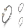 Head Jewelry Bracelet Dy Luxury Designer Women Twisted Platinum Pearl Fashion Versatile Twist Plated Bracelets Wedding Gifts 5MM