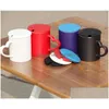 Drinkware Lid Gap Sile Cup Er Food Grade Mug Lid Heat Resistant Put Spoon St Drinkware Mugs Ers 1 5Sy L1 Drop Delivery Home Garden K Dh7Ko