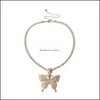Подвесные ожерелья бабочки ожерелья теннисная цепь коляска хрустальное кольцо.