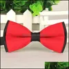 Bow Ties Solid Color Tows Ties Grupy biznesowe krawat bowtie na wesele groja darowizny prezent czerwony czarny biały niebieski kropla dostawa moda dhuxr