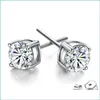 Stud Zircon Diamond Stud örhängen Sier Crystal Women Wedding Ear Rings Fashion Jewelry Gift Delivery Dhufd