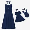 Roupas familiares de roupas de verão Mãe e Dressher Dress Dressa de Natal Mamãe e eu Roupas crianças Vestido 221122