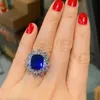 Роскошные кольца дизайнеры женские топ с бриллиантами стерлингового серебра изумрудное кольцо для женщин открывающиеся, чтобы настроить свадебную вечеринку подарок на день святого валентина