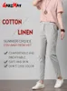 Pantalones de mujer s Garemay Algodón Lino para pantalones Sueltos Casual Color sólido Harem Verano 221121