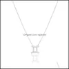 Pendant Necklaces 12 Horscope Signs Necklace Sier Gold Chains Constell Necklaces Pendant Women Fashion Jewlery Drop Delivery Jewelry Dhvik