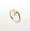 Fashion Nail Ring With Box Classic Luxury Designer Jewelry Mens Women Titanium Steel Gold-Plated Gold Silver Rose Fade Never Fade Lover2985