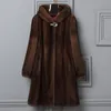 Women's Fur Faux Fur Winter women's mink coat long hooded casual warm jacket 221122