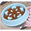 Dog Bowls Feeders Dogs Slow Feeding Food Bowl Dog Bowls Dish Round Eating Basin Pet Supplies Animal Puppy Feeders Choking Preventi Dhxdp