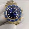 4 kleuren horloges horloge heren 41 mm datum blauwe wijzerplaat bp keramische bezel 18k geelgouden armband tweekleurig mechanisch BPf sport cal.2813 uurwerk automatische horloges