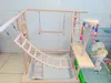 Autres fournitures d'oiseaux 48 x 33 x 53 cm Perche de terrain de jeu pour perroquet en bois avec échelles Feeder Bite Toys Cadre Stand Cage Suspension Bridge 221122