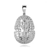 Pendentif Colliers Hip Hop Bijoux Glacé Égyptien Pharaon Collier Zircon Charme Chaîne En Or Pour Hommes Femmes Cadeaux